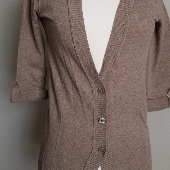 Taupe half sleeve cardigan - Picture 3 of 6